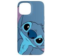 Coque pour iPhone 15 Disney Lilo et Stitch Cute Stitch Tête de couture Gris ardoise