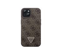 Guess PouchPolyuréthane4G Rhinestone Triangle Metal Metal Logo iPhone 15 Brown
