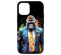 Coque pour iPhone 15 Gorille Costume Singe Coloré Animaux Motif Imprimé