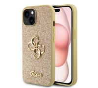 Coque pour iPhone 15 - Guess Glitter Script Big 4G (GUHCP15SHG4SGGD) - Or