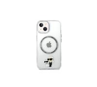 Coque pour iPhone 15 Imprimé Karl et Choupette Compatible MagSafe Transparent