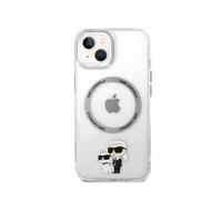 Coque pour iPhone 15 Imprimé Karl et Choupette Compatible MagSafe Transparent