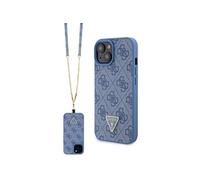 Guess Housse Crossbody 4G Metal Logo Bleu - iPhone 15