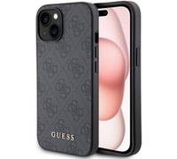 Étui Guess pour iPhone 15 6.1 gris étui rigide 4G Metal Gold Logo