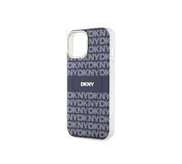 Etui DKNY pour iPhone 15 6.1 bleu étui rigide IML Mono & Stripe MagSafe