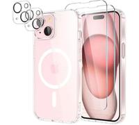 Coque pour iPhone 15 - Massilia Tech - Transparente - Magsafe - 2 vitres en verre trempé - 2 vitres caméras