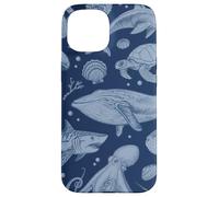 Coque pour iPhone 15 Ocean Life Sea Whale Dolphin Beach 90s Vintage Graphic
