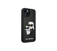 Karl Lagerfeld Coque pour Apple iPhone 15 Plus 3D Rubber Karl & Choupette Noir