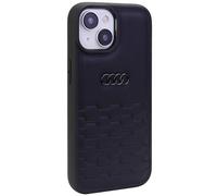 Coque Pour IPhone 15 Plus Audi Série GT Noir En Cuir Synthétique Avec Logo