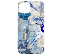 Coque pour iPhone 15 Plus Collage d’été Bleu Méditerranée Vacances Scrapbook