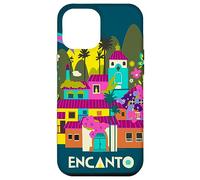 Coque pour iPhone 15 Plus Disney Encanto Madrigal Maison peinte Paradise Bleu marine