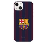 Coque pour iPhone 15 Plus du FC Barcelone Rayures Blaugrana tansparente pour protéger votre téléphone portable Coque en silicone souple avec licence officielle FC Barcelone