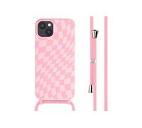 Coque pour iPhone 15 Plus en silicone Retro Pink