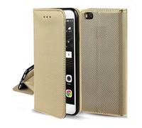 Coque pour iPhone 15 Plus - Etui - Fermeture Magnétique - Cuir Écologique - Doré - Élégant