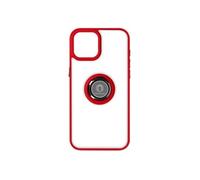 Coque pour iPhone 15 Plus Hybride Bague Métallique Support Vidéo Ringrip Rouge