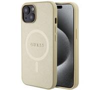 Coque pour iPhone 15 Plus / iPhone 14 Plus - Guess Saffiano MagSafe (GUHMP15MPSAHMCB) - Or G