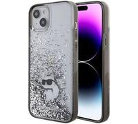Coque pour iPhone 15 Plus / iPhone 14 Plus - Karl Lagerfeld Hardcase Liquid Glitter (KLHCP15MLKKCNSK) - Transparente Choupette G