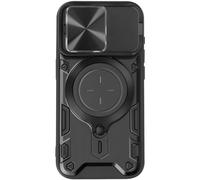 Coque pour iPhone 15 Pro Bague Métallique Bi-matière Antichoc Noir