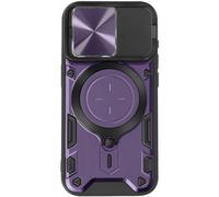 Coque pour iPhone 15 Pro Bague Métallique Bi-matière Antichoc Violet