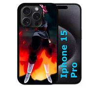 Coque Pour Iphone 15 Pro - Dbz Black Goku Crimson Warrior The Flame Of Rebellion - Silicone - Noir