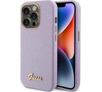 Coque pour iPhone 15 Pro - Guess Glitter Glossy Glossy Script (GUHCP15LPGMCSL) - Violet clair G