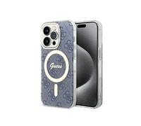 Étui Guess GUHMP15LH4STB iPhone 15 Pro 6.1 bleu étui rigide IML 4G MagSafe