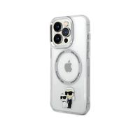 Coque pour iPhone 15 Pro Imprimé Karl et Choupette Compatible MagSafe Transparent