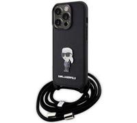 Coque pour iPhone 15 Pro - Karl Lagerfeld Saffiano Crossbody (KLHCP15LSASKKNPSK) - Monogramme Metal Pin Karl G