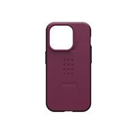 Coque pour iPhone 15 Pro MagSafe Civilian Antichocs Motif Hexagonal Bordeaux