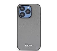 Coque pour iPhone 15 Pro MagSafe Elégante avec Logo en Métal Gris