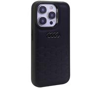 Coque Pour IPhone 15 Pro Max Audi Série GT Noir Cuir Synthétique Logo