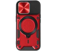 Coque pour iPhone 15 Pro Max Bague Métallique Bi-matière Antichoc Rouge