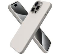 Coque pour iPhone 15 Pro Max, Case en Silicone Liquide Compatible avec iPhone 15 Pro Max 6,7 Pouces, ?tui Fine Slim, Protection Compl¿¿te Housse Souple, Cover Antichoc-Titane Naturel