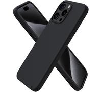 Coque pour iPhone 15 Pro Max, Case en Silicone Liquide Compatible avec iPhone 15 Pro Max 6,7 Pouces, ?tui Fine Slim, Protection Compl¿¿te Housse Souple, Cover Antichoc-Noir