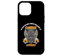 Coque pour iPhone 15 Pro Max Chasse Au Sanglier et Apéros Cadeau Pour Chasseur