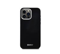 Étui DKNY pour iPhone 15 Pro Max 6.7 noir étui rigide Liquid Silicone Small Metal Logo MagSafe