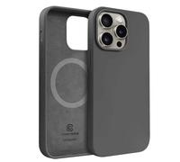 Coque pour iPhone 15 Pro Max Compatible MagSafe en Silicone Souple Antichocs Crong Gris