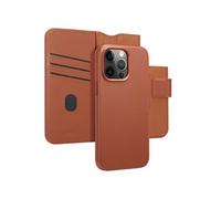 Accezz Étui de télephone portefeuille en cuir 2-en-1 avec MagSafe pour Apple iPhone 15 Pro Max - Sienna Brown