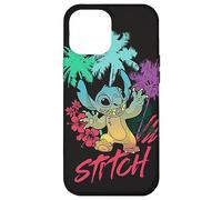 Coque pour iPhone 15 Pro Max Disney Stitch Beach Vibes Hawai'i Hibiscus Fleurs et palmiers