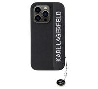 Karl Lagerfeld Étui rigide pour iPhone 15 Pro Max 6.7 Saffiano noir Rhinestones & Charm