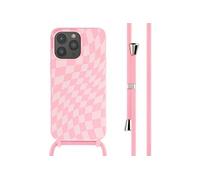 imoshion imoshion Coque design en silicone avec cordon iPhone 15 Pro Max Retro Pink Rose