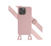 Selencia Coque silicone avec cordon amovible pour Apple iPhone 15 Pro Max - Sand Pink