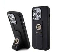 Coque pour iPhone 15 Pro Max - Guess Grip Stand 4G Saffiano Strass Saffiano (GUHCP15XPGPGSSADK) - Noir G
