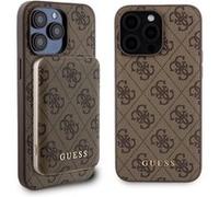 Guess Bundle Pack MagSafe 4G Metal Gold Logo - Ensemble étui + Power Bank 5000mAh MagSafe iPhone 15 Pro Max (marron)