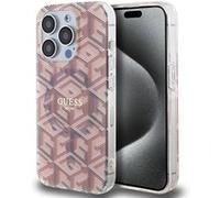Coque pour iPhone 15 Pro Max - Guess IML GCube MagSafe (GUHMP15XHGCUSTGP) - Rose G