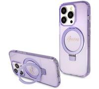 Coque pour iPhone 15 Pro Max - Ring Stand Script Glitter MagSafe (GUHMP15XHRSGSU) - Violet