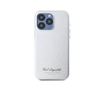 Coque Pour Iphone 15 Pro Max Hotel Rsg Texturée Grainé Élégante Karl Lagerfeld Argent
