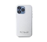 Coque Pour Iphone 15 Pro Max Hotel Rsg Texturée Grainé Élégante Karl Lagerfeld Argent