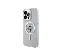 Karl Lagerfeld Étui MagSafe Karl & Choupette Glitter Transparent – iPhone 15 Pro Max