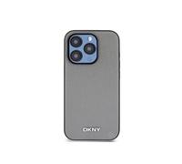Coque pour iPhone 15 Pro Max MagSafe Elégante avec Logo en Métal Gris